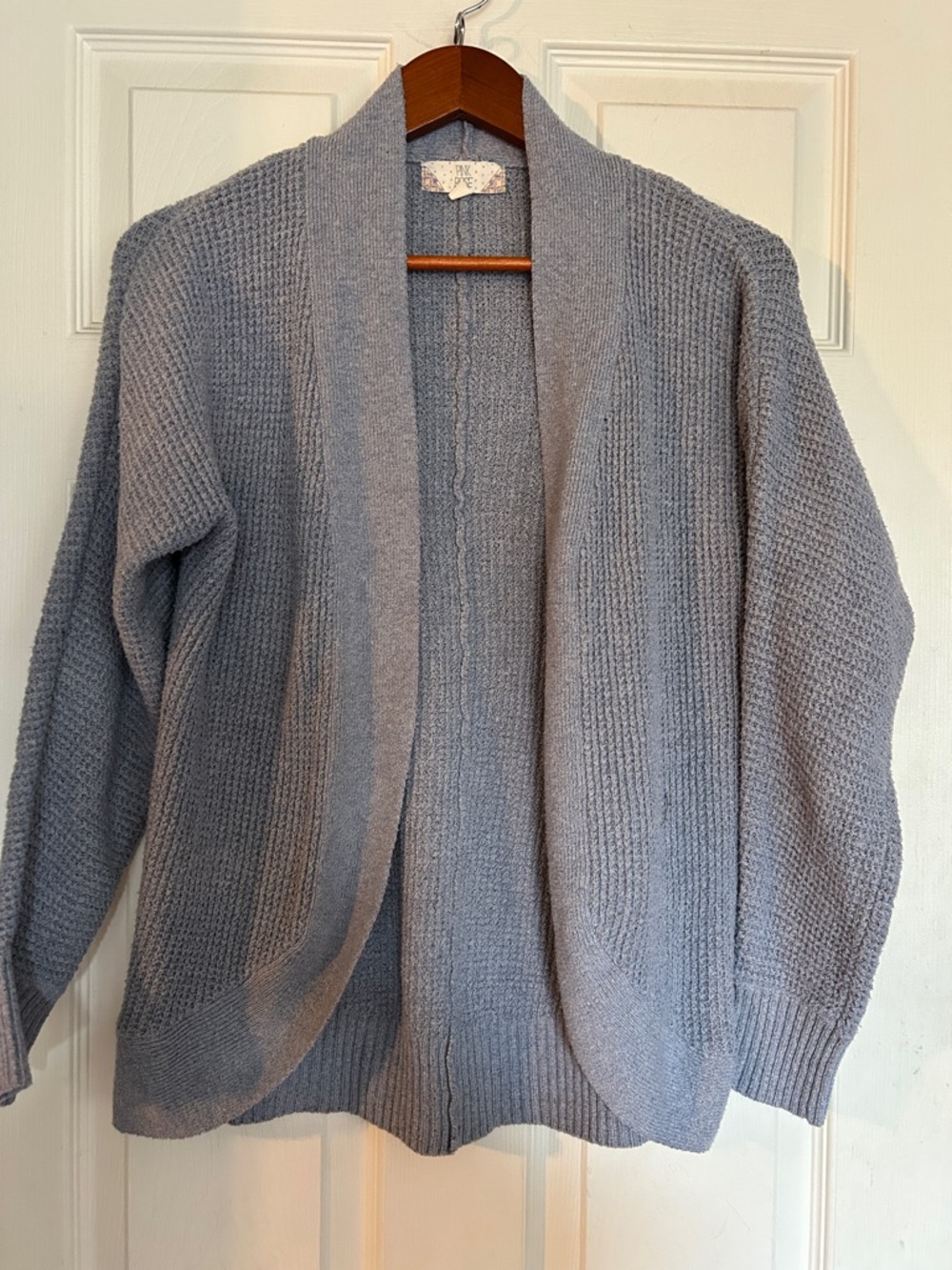Soft Open-Front Blue Gray Women's Sweater Cardigan